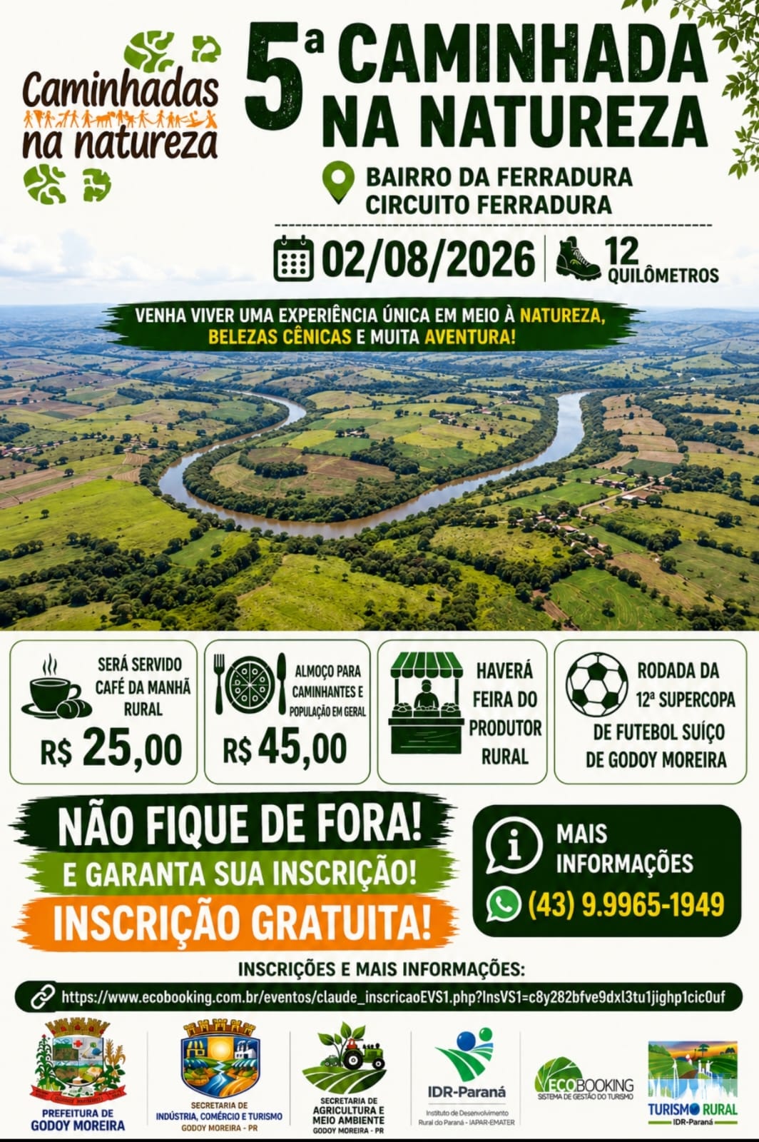 VEM AÍ A 5ª CAMINHADA NA NATUREZA DE GODOY MOREIRA!